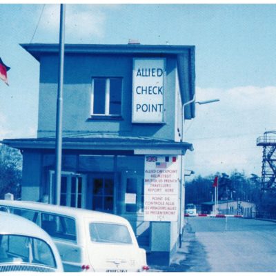 The Helmstedt Checkpoint (Checkpoint Alpha), where you would cross from West Germany to East Germany.