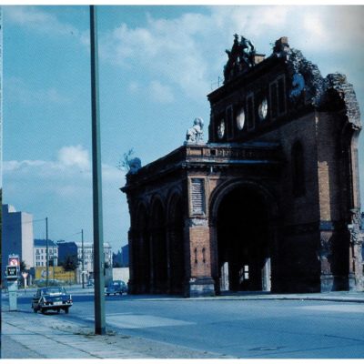 Anhalter Bahnhof in West Berlin, from which many Jewish Berliners were deported to death camps in the 1930s and 1940s. It was destroyed during the war and never rebuilt, because all the lines went to destinations in the East.