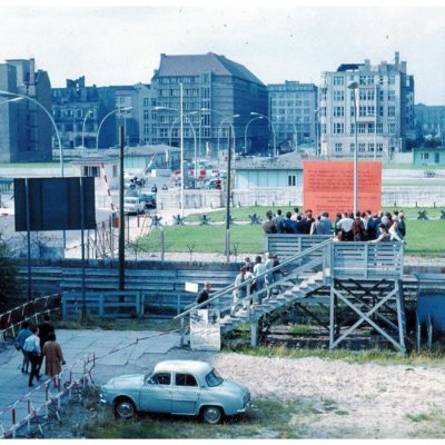 A viewing platform at Checkpoint Charlie